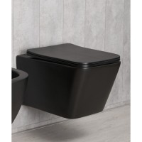 Подвесной унитаз Gid Cuadrado Tr2144Bm 62225Y, безободковый, с сиденьем микролифт, черный матовый
