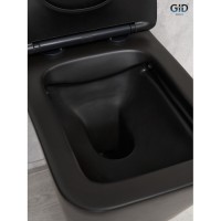 Подвесной унитаз Gid Cuadrado Tr2144Bm 62225Y, безободковый, с сиденьем микролифт, черный матовый