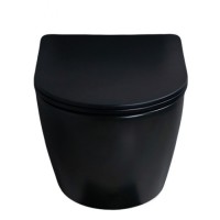 Подвесной унитаз Gid Convexo Bm2198 62226Y, безободковый, с сиденьем микролифт, черный матовый