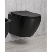 Подвесной унитаз Gid Convexo Bm2198 62226Y, безободковый, с сиденьем микролифт, черный матовый