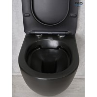 Подвесной унитаз Gid Convexo Bm2198 62226Y, безободковый, с сиденьем микролифт, черный матовый