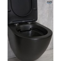 Подвесной унитаз Gid Convexo Bm2198 62226Y, безободковый, с сиденьем микролифт, черный матовый