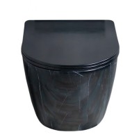 Подвесной унитаз Gid Convexo Bs2198 62227Y, безободковый, с сиденьем микролифт, черный под камень