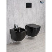 Подвесной унитаз Gid Convexo Bs2198 62227Y, безободковый, с сиденьем микролифт, черный под камень
