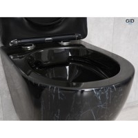 Подвесной унитаз Gid Convexo Bs2198 62227Y, безободковый, с сиденьем микролифт, черный под камень