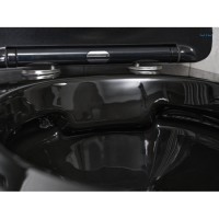 Подвесной унитаз Gid Convexo Bs2198 62227Y, безободковый, с сиденьем микролифт, черный под камень