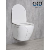 Подвесной унитаз Gid Convexo Ws2198 (СС) 62228Y, безободковый, с сиденьем микролифт, белый под камень