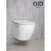 Подвесной унитаз Gid Convexo Ws2198 (СС) 62228Y, безободковый, с сиденьем микролифт, белый под камень