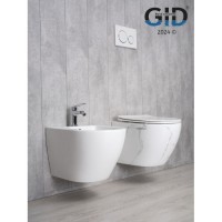 Подвесной унитаз Gid Convexo Ws2198 (СС) 62228Y, безободковый, с сиденьем микролифт, белый под камень