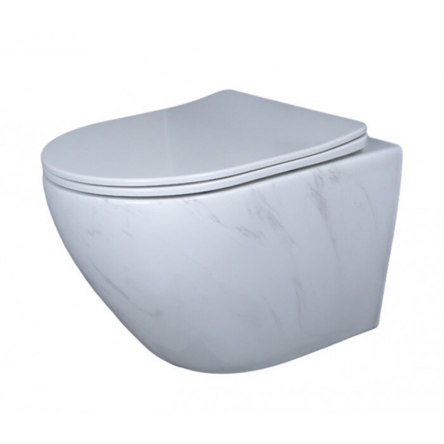 Подвесной унитаз Gid Convexo Ws2198 (СС) 62228Y, безободковый, с сиденьем микролифт, белый под камень