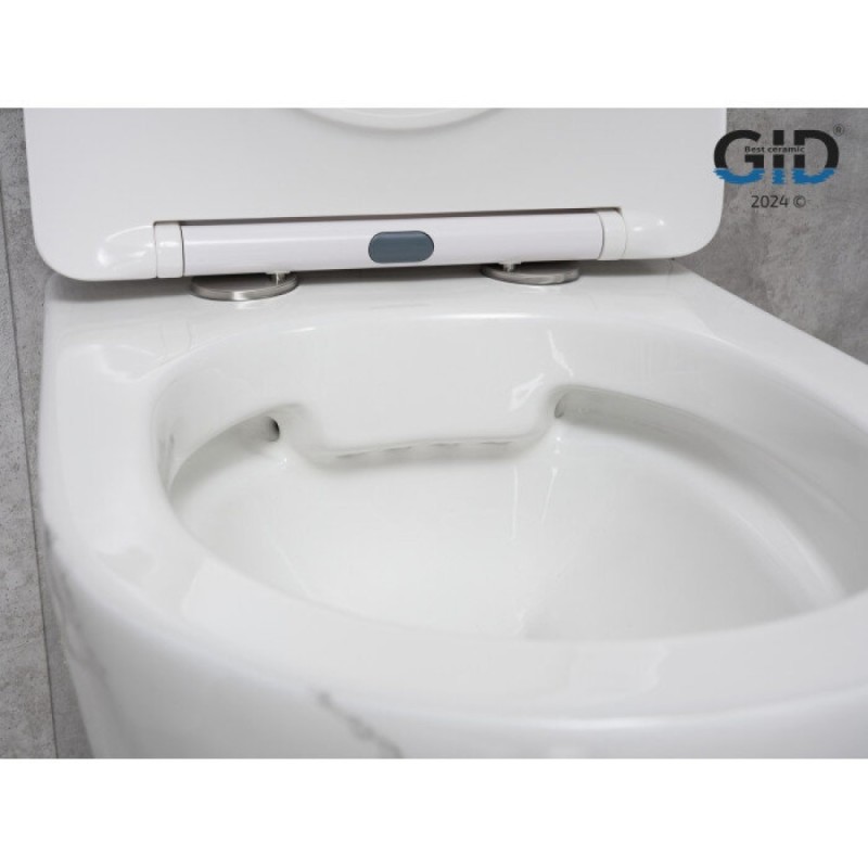 Подвесной унитаз Gid Convexo Ws2198 (СС) 62228Y, безободковый, с сиденьем микролифт, белый под камень