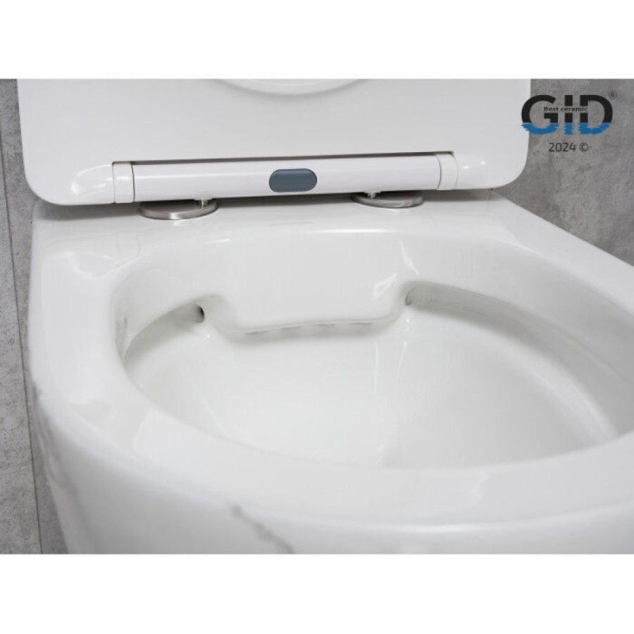 Подвесной унитаз Gid Convexo Ws2198 (СС) 62228Y, безободковый, с сиденьем микролифт, белый под камень