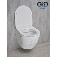 Подвесной унитаз Gid Convexo Ws2198 (СС) 62228Y, безободковый, с сиденьем микролифт, белый под камень