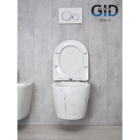 Подвесной унитаз Gid Convexo Ws2198 (СС) 62228Y, безободковый, с сиденьем микролифт, белый под камень