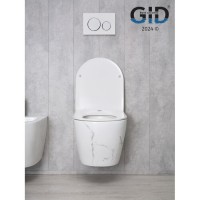 Подвесной унитаз Gid Convexo Ws2198 (СС) 62228Y, безободковый, с сиденьем микролифт, белый под камень