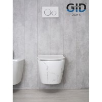 Подвесной унитаз Gid Convexo Ws2198 (СС) 62228Y, безободковый, с сиденьем микролифт, белый под камень