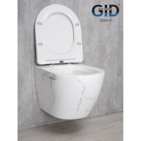 Подвесной унитаз Gid Convexo Ws2198 (СС) 62228Y, безободковый, с сиденьем микролифт, белый под камень