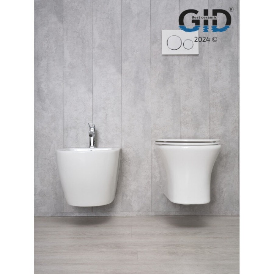 Подвесной унитаз Gid Concavo Tr2101 62232Y, безободковый, с сиденьем микролифт, белый