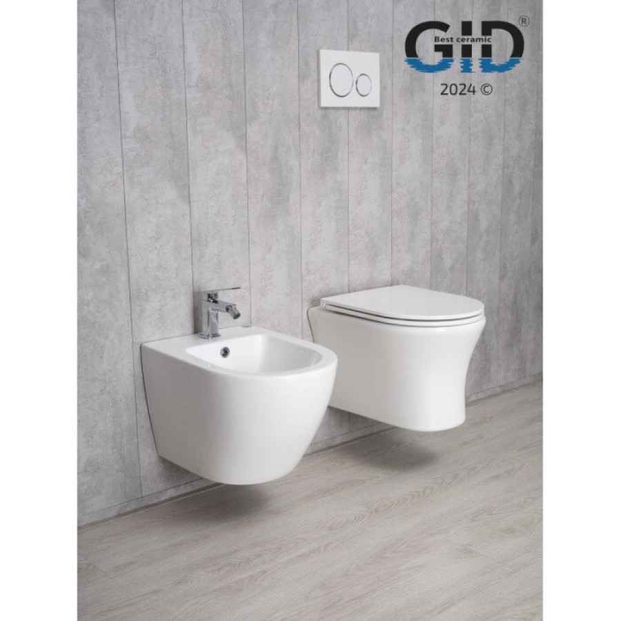 Подвесной унитаз Gid Concavo Tr2101 62232Y, безободковый, с сиденьем микролифт, белый