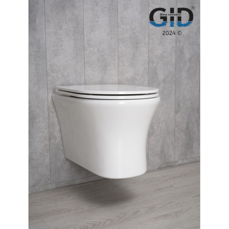 Подвесной унитаз Gid Concavo Tr2101 62232Y, безободковый, с сиденьем микролифт, белый