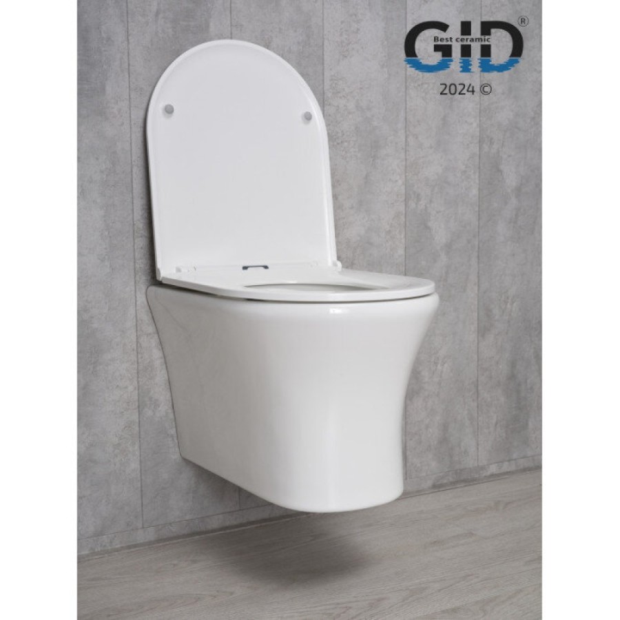 Подвесной унитаз Gid Concavo Tr2101 62232Y, безободковый, с сиденьем микролифт, белый