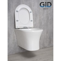 Подвесной унитаз Gid Concavo Tr2101 62232Y, безободковый, с сиденьем микролифт, белый