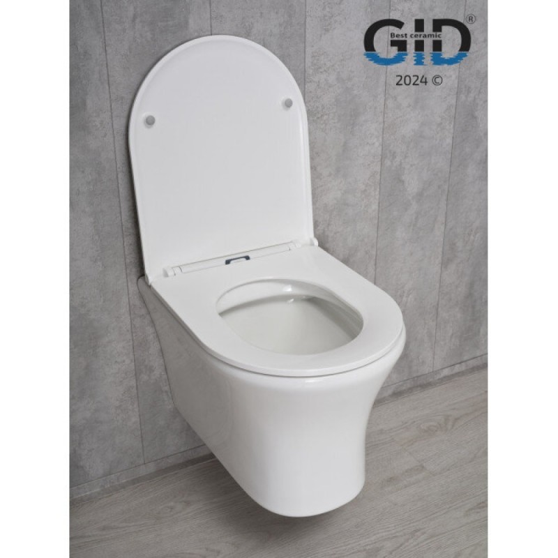 Подвесной унитаз Gid Concavo Tr2101 62232Y, безободковый, с сиденьем микролифт, белый