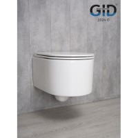 Подвесной унитаз Gid Concavo Tr2150 62233Y, безободковый, с сиденьем микролифт, белый