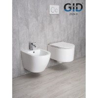 Подвесной унитаз Gid Concavo Tr2150 62233Y, безободковый, с сиденьем микролифт, белый