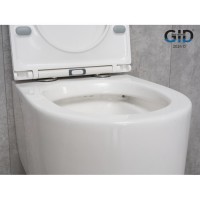 Подвесной унитаз Gid Concavo Tr2150 62233Y, безободковый, с сиденьем микролифт, белый