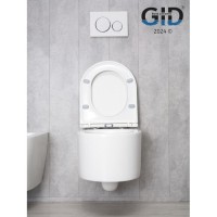 Подвесной унитаз Gid Concavo Tr2150 62233Y, безободковый, с сиденьем микролифт, белый