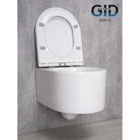 Подвесной унитаз Gid Concavo Tr2150 62233Y, безободковый, с сиденьем микролифт, белый