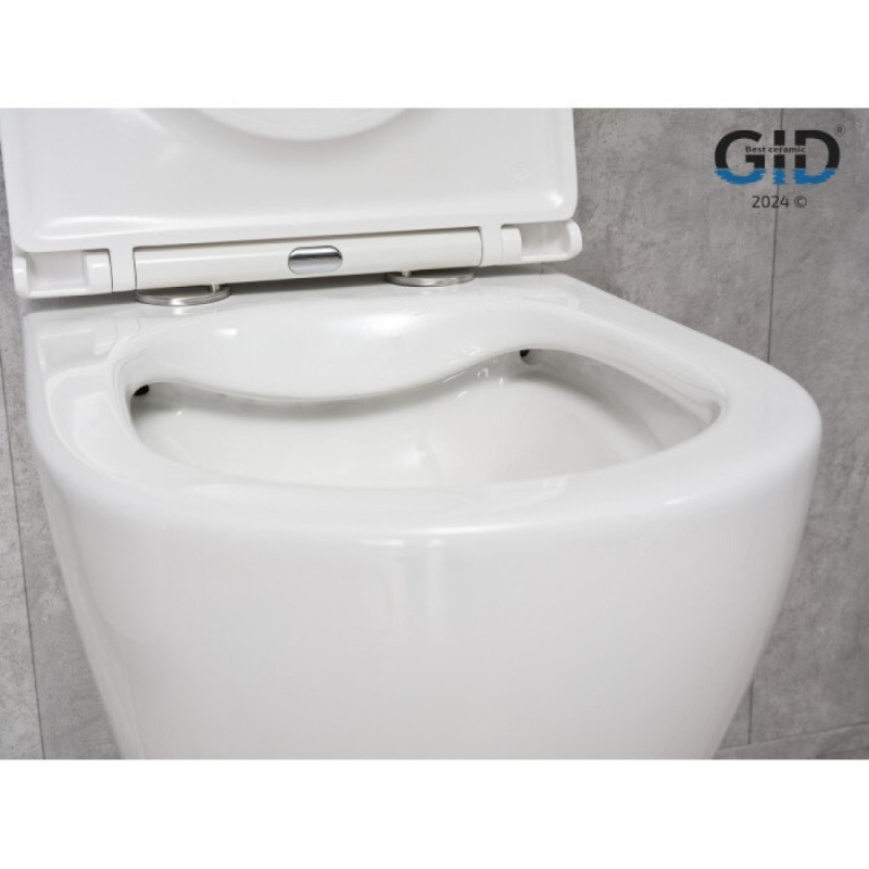Подвесной унитаз Gid Convexo Tr2122 62234Y, безободковый, с сиденьем микролифт, белый