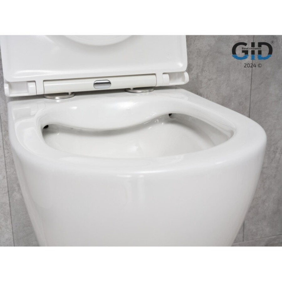 Подвесной унитаз Gid Convexo Tr2122 62234Y, безободковый, с сиденьем микролифт, белый