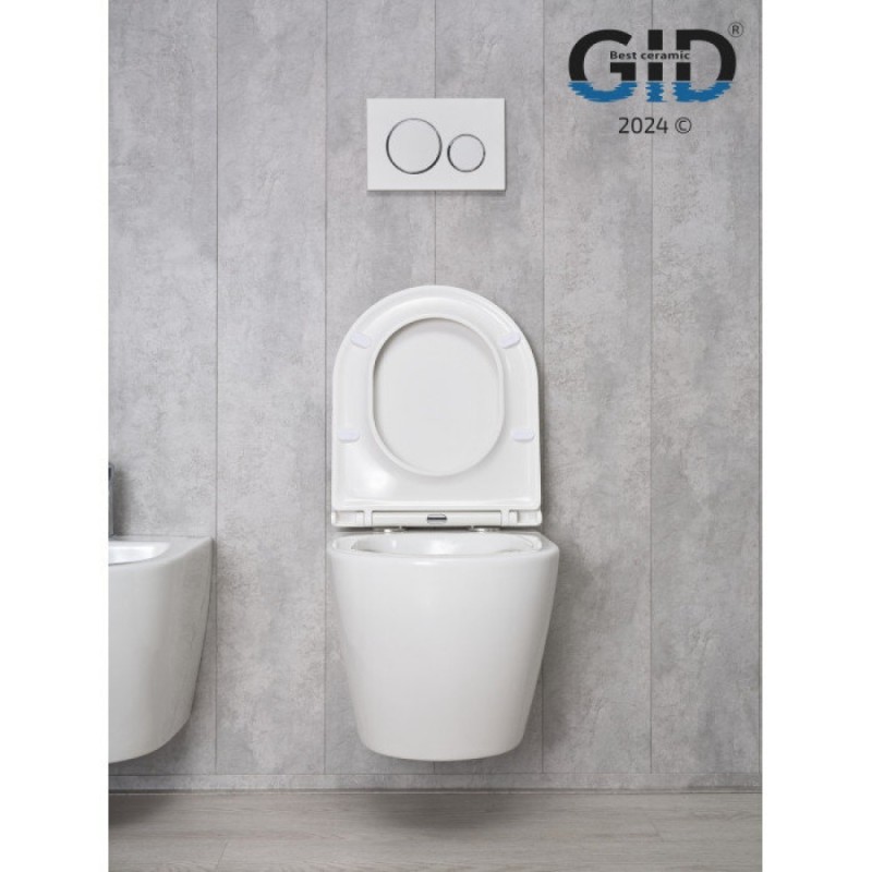 Подвесной унитаз Gid Convexo Tr2122 62234Y, безободковый, с сиденьем микролифт, белый