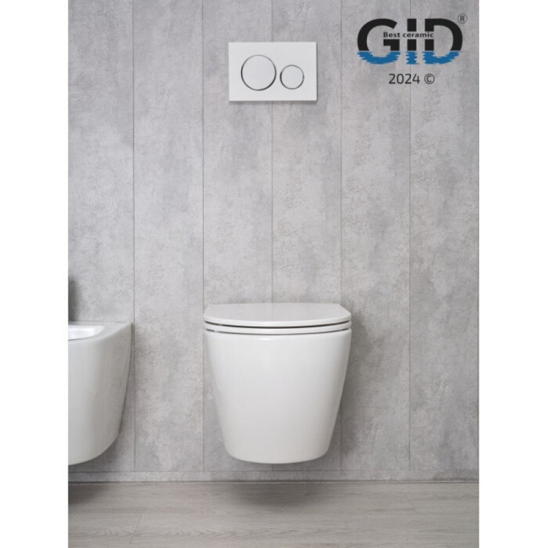 Подвесной унитаз Gid Convexo Tr2122 62234Y, безободковый, с сиденьем микролифт, белый