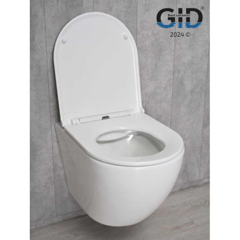 Подвесной унитаз Gid Convexo Tr2122 62234Y, безободковый, с сиденьем микролифт, белый