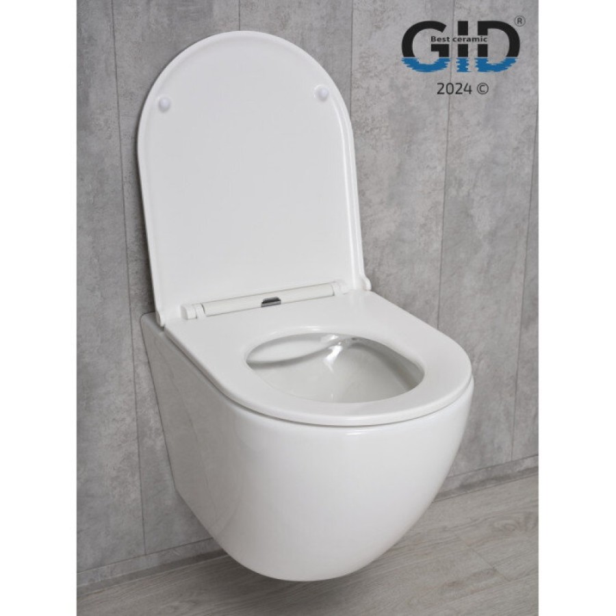 Подвесной унитаз Gid Convexo Tr2122 62234Y, безободковый, с сиденьем микролифт, белый