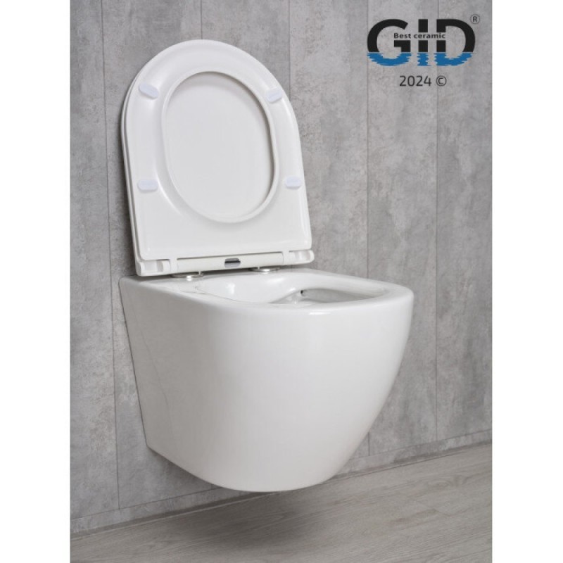 Подвесной унитаз Gid Convexo Tr2122 62234Y, безободковый, с сиденьем микролифт, белый