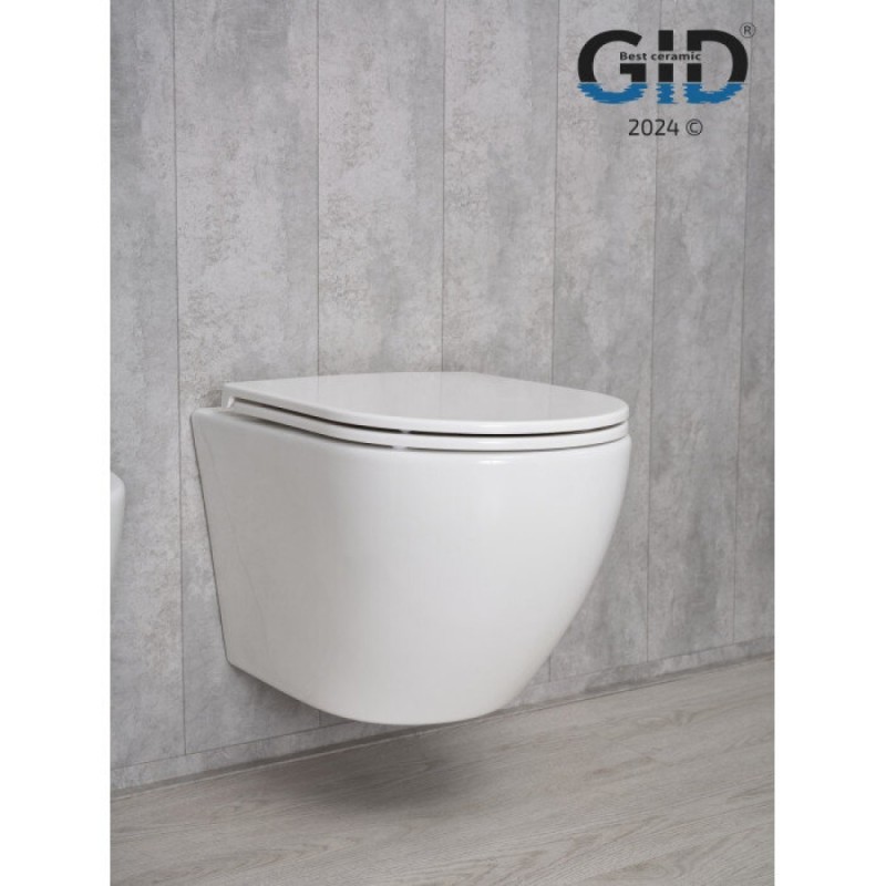 Подвесной унитаз Gid Convexo Tr2122 62234Y, безободковый, с сиденьем микролифт, белый