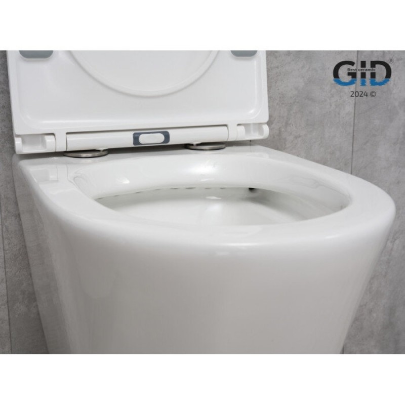 Подвесной унитаз Gid Cortado Tr2130 62235Y, безободковый, с сиденьем микролифт, белый