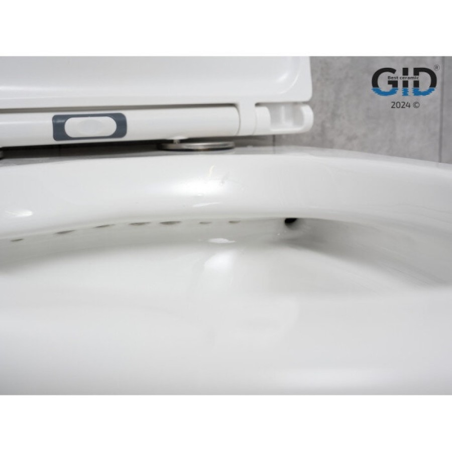 Подвесной унитаз Gid Cortado Tr2130 62235Y, безободковый, с сиденьем микролифт, белый