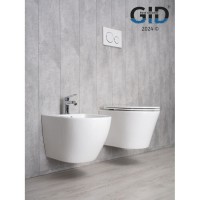 Подвесной унитаз Gid Cortado Tr2130 62235Y, безободковый, с сиденьем микролифт, белый