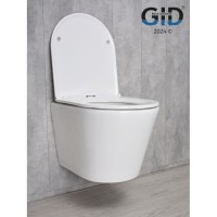 Подвесной унитаз Gid Cortado Tr2130 62235Y, безободковый, с сиденьем микролифт, белый