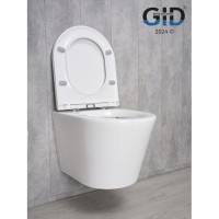 Подвесной унитаз Gid Cortado Tr2130 62235Y, безободковый, с сиденьем микролифт, белый