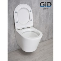 Подвесной унитаз Gid Cortado Tr2130 62235Y, безободковый, с сиденьем микролифт, белый
