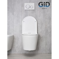 Подвесной унитаз Gid Cortado Tr2130 62235Y, безободковый, с сиденьем микролифт, белый