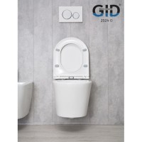 Подвесной унитаз Gid Cortado Tr2130 62235Y, безободковый, с сиденьем микролифт, белый