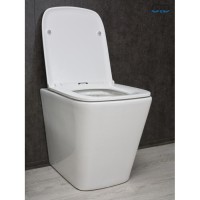 Приставной унитаз Gid Cuadrado TRS-264 62240Y, безободковый, с сиденьем микролифт, белый