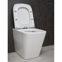 Приставной унитаз Gid Cuadrado TRS-264 62240Y, безободковый, с сиденьем микролифт, белый